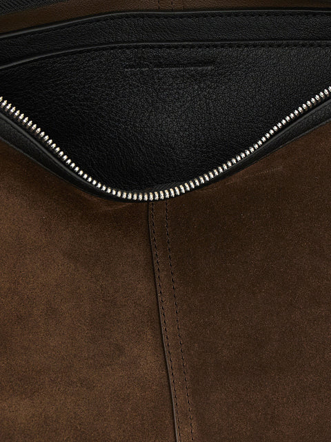 Ami Paris Small Brown Etienne Crossbody Bag