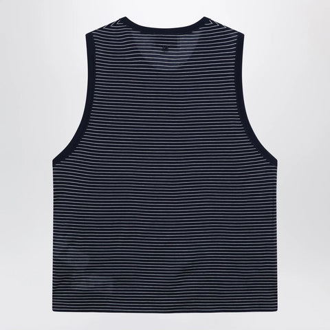 Ami Paris Striped tank top Ink/White with logo
