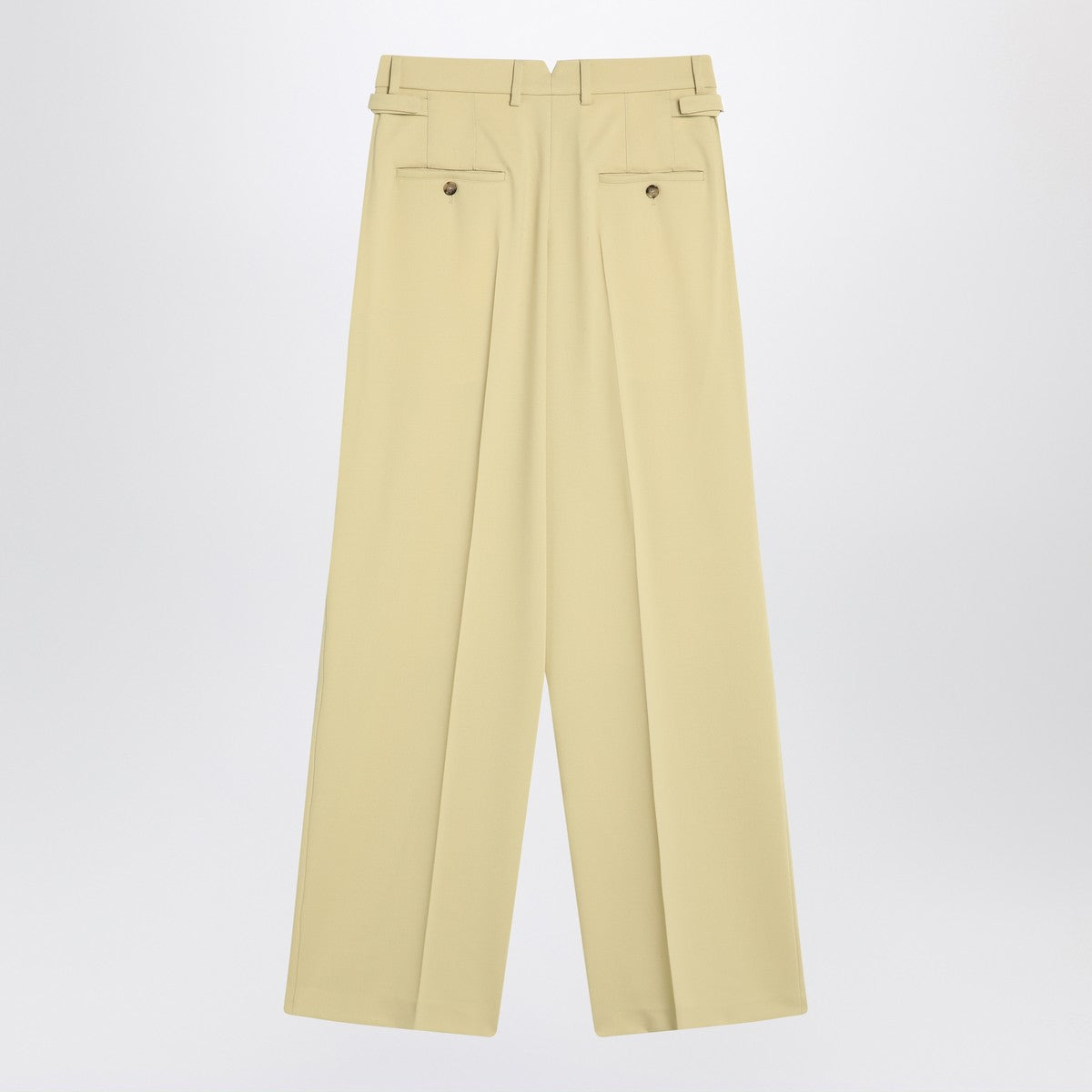 Ami Paris Wide lime-coloured wool trousers