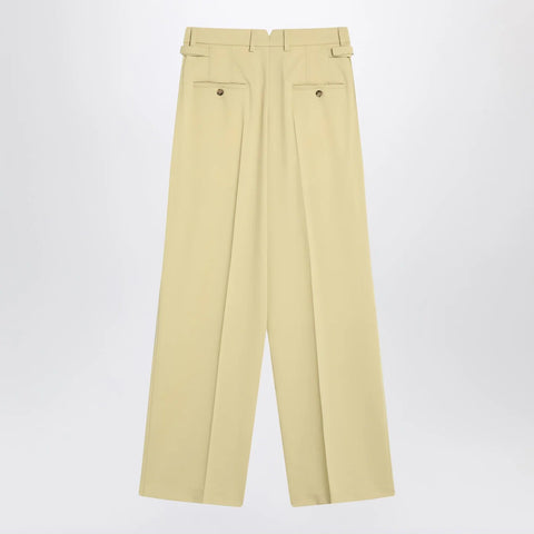 Ami Paris Wide lime-coloured wool trousers