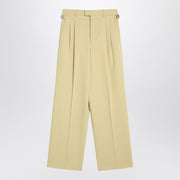 Ami Paris Wide lime-coloured wool trousers