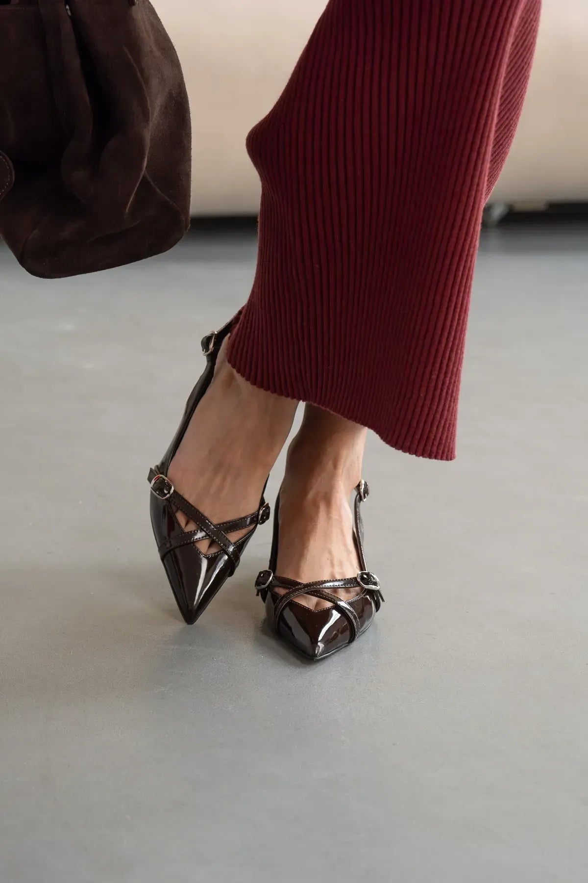 Ami Slingback Heels | Chocolate