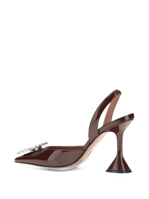 Amina Muaddi Begum patent leather slingback pumps