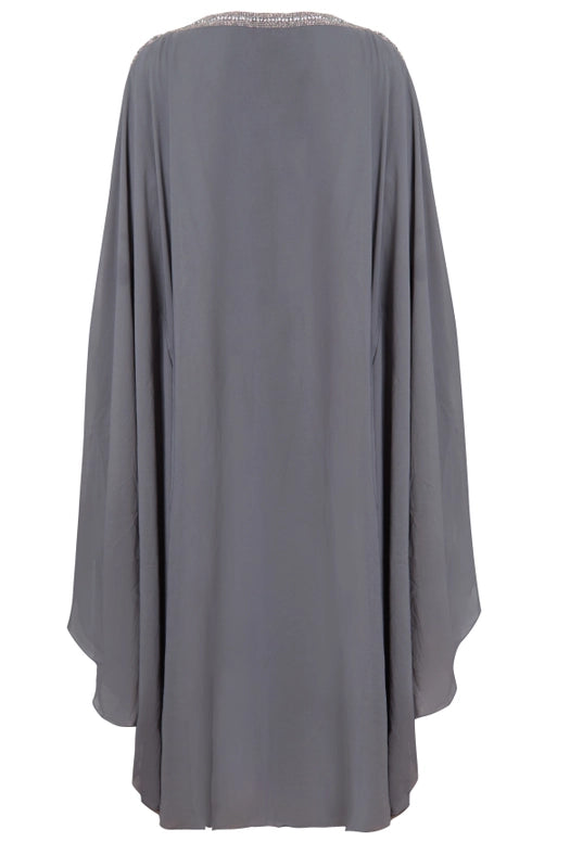 Amira Embellished Grey Kaftan Maxi Dress-Dress-Jywal London®-One Free Size-Urbanheer