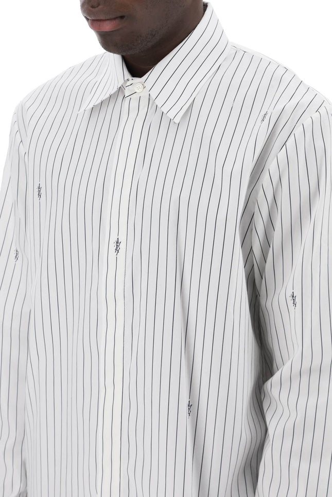 Amiri striped shirt with staggered logo-men > clothing > shirts-Amiri-Urbanheer