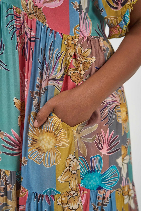 Amisha Short Sleeve Maxi Chai-Dress-Naudic-XS-Multi-Urbanheer