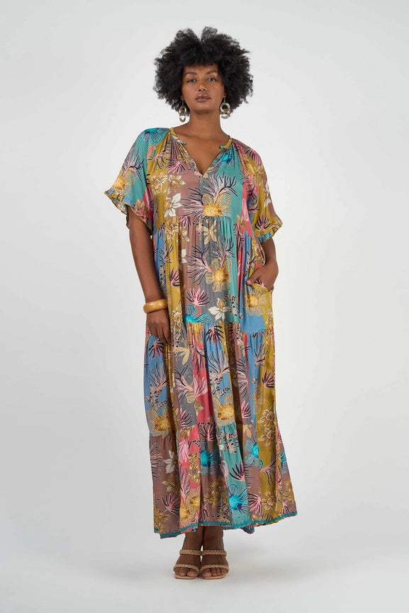 Amisha Short Sleeve Maxi Chai-Dress-Naudic-XS-Multi-Urbanheer