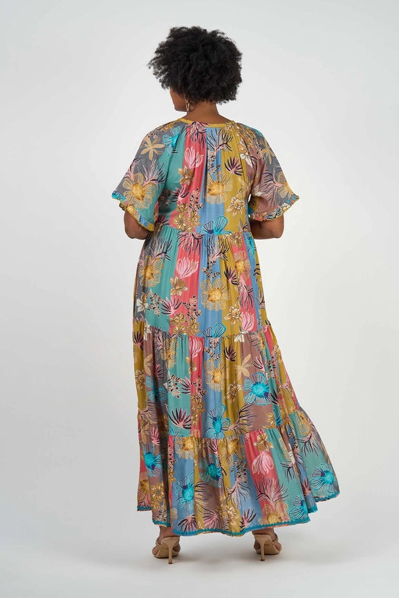 Amisha Short Sleeve Maxi Chai-Dress-Naudic-XS-Multi-Urbanheer
