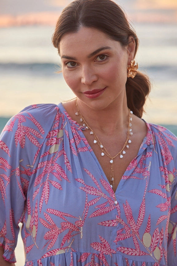 Amisha Short Sleeve Maxi Sakura-Dress-Naudic-XS-Lavender-Urbanheer