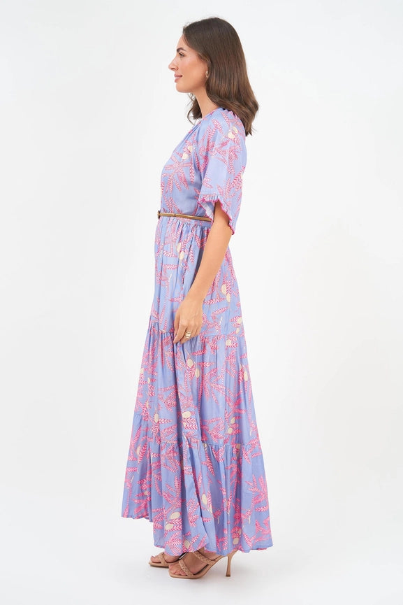 Amisha Short Sleeve Maxi Sakura-Dress-Naudic-XS-Lavender-Urbanheer