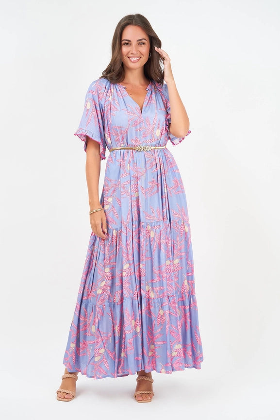 Amisha Short Sleeve Maxi Sakura-Dress-Naudic-XS-Lavender-Urbanheer
