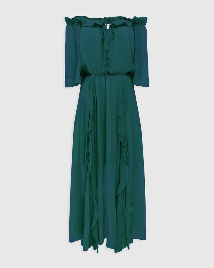 Amour Amour Ruffled Midi Dress-Dress-Belle & Bloom-XS-Urbanheer