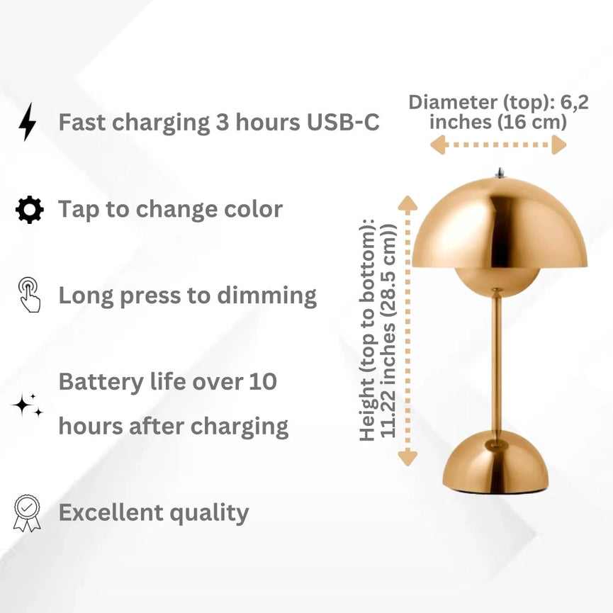 Amsterdam Modern Crystal Flowerpot Cordless Table Lamp-Table Lamp-NUMI Lamps-Gold-Urbanheer