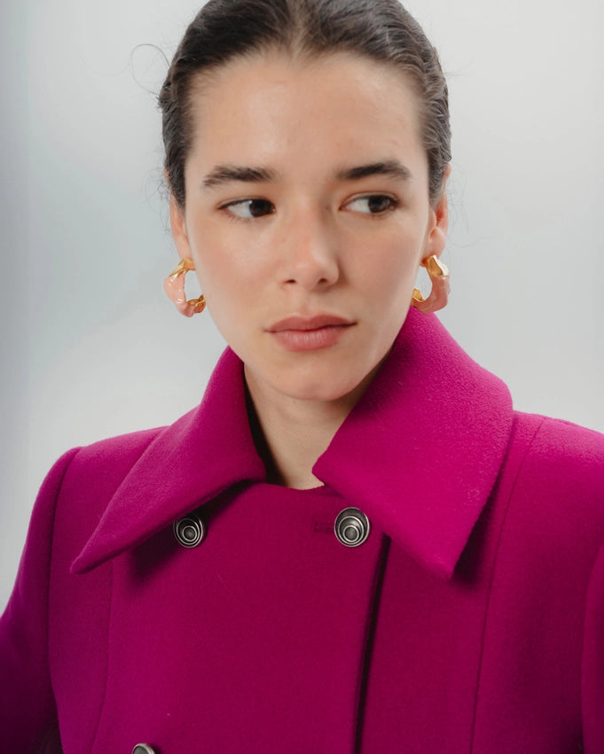 Ana Magenta Double Buttoned Coat-Coat-Dolores Promesas-36-Urbanheer