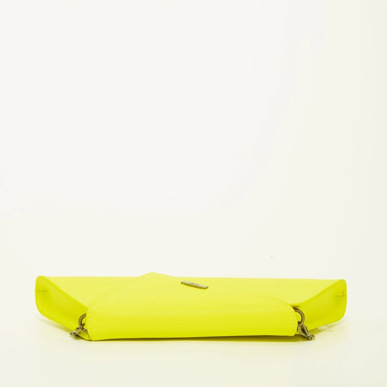 Angelica Electric Yellow Leather Clutch Purse-Bag-SUSU-WIDTH: 7.5″-12.5" HEIGHT: 5.5″ DEPTH: 1.5″-Urbanheer