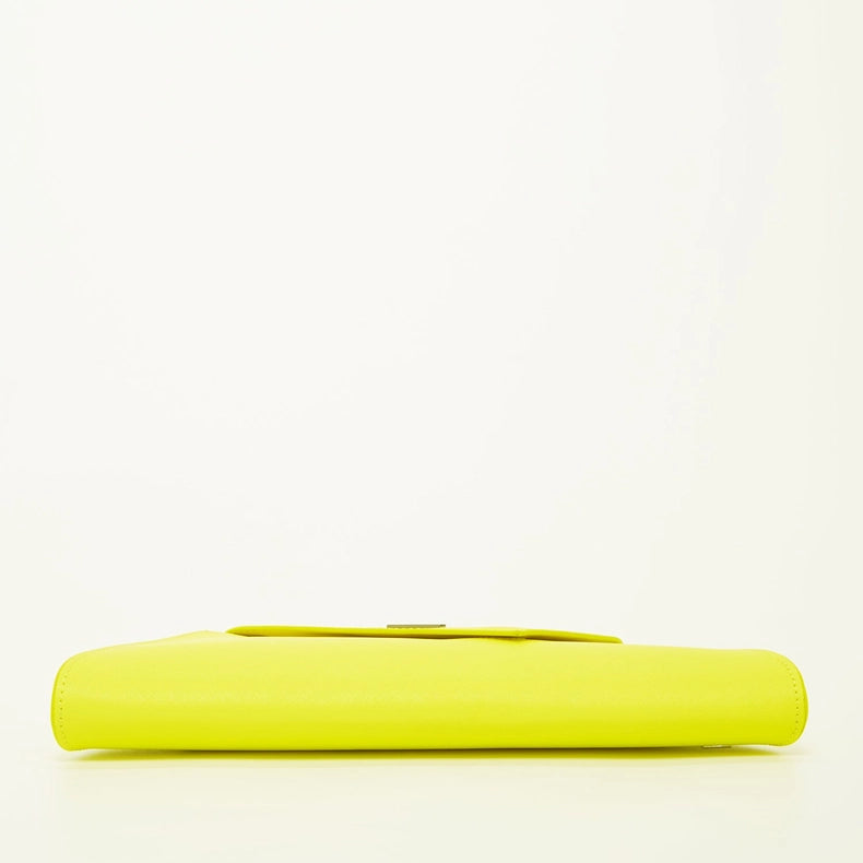 Angelica Electric Yellow Leather Clutch Purse-Bag-SUSU-WIDTH: 7.5″-12.5" HEIGHT: 5.5″ DEPTH: 1.5″-Urbanheer