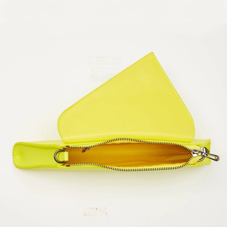 Angelica Electric Yellow Leather Clutch Purse-Bag-SUSU-WIDTH: 7.5″-12.5" HEIGHT: 5.5″ DEPTH: 1.5″-Urbanheer