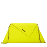 Angelica Electric Yellow Leather Clutch Purse-Bag-SUSU-WIDTH: 7.5″-12.5" HEIGHT: 5.5″ DEPTH: 1.5″-Urbanheer