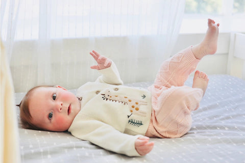 Animal Safari Embroidered Baby Cardigan Sweater (Organic)-Cardigan-Viverano Organics-0-3M-Natural-Urbanheer