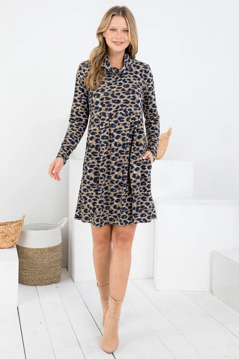 Animal Skin Print Winter Tunic Dress-Dress-LA Soul-S-Urbanheer