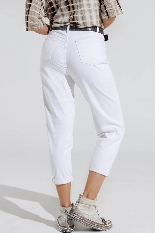Ankle Skinny Basic Jeans In White