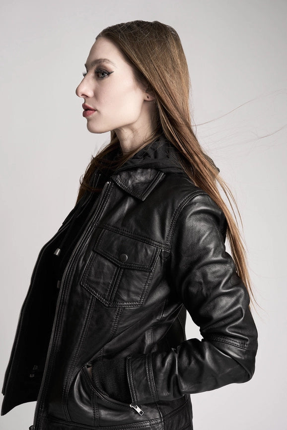 Anna Womens Leather Jacket-Jacket-Fadcloset-XS-Black-Urbanheer