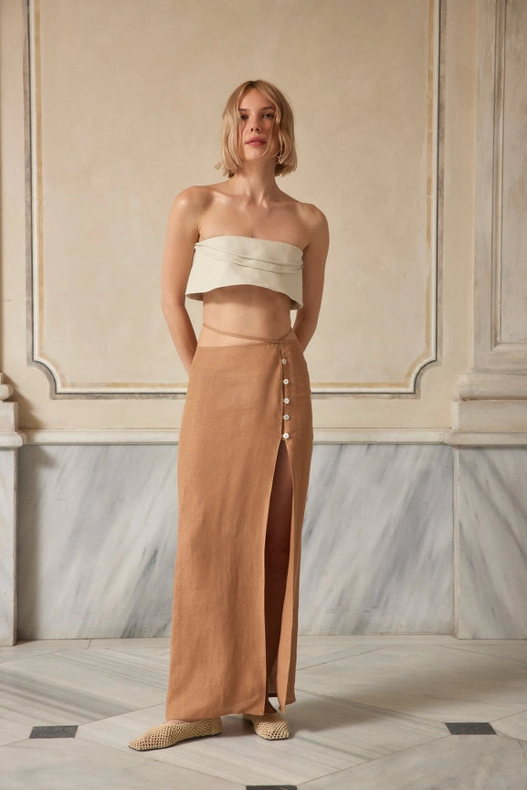 Another Tomorrow Linen Blouse-Blouse-Dor Raw Luxury-XS-Stone-Urbanheer