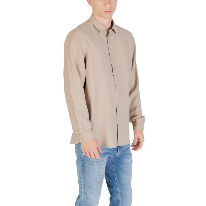 Antony Morato Men Shirt-Clothing Shirts-Antony Morato-beige-44-Urbanheer