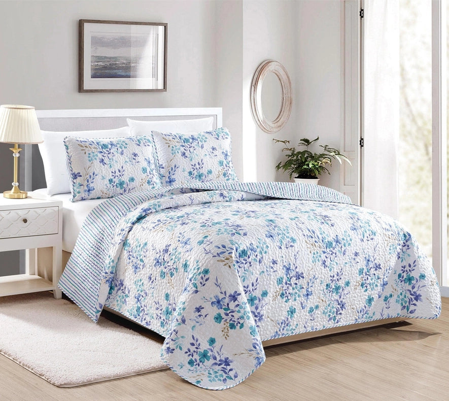 April Morning Floral Quilt Set-Set-BH Collective-Full / Queen-April Morning-Urbanheer