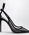 Aquazzura Black Bow Tie pumps in mesh and suede
