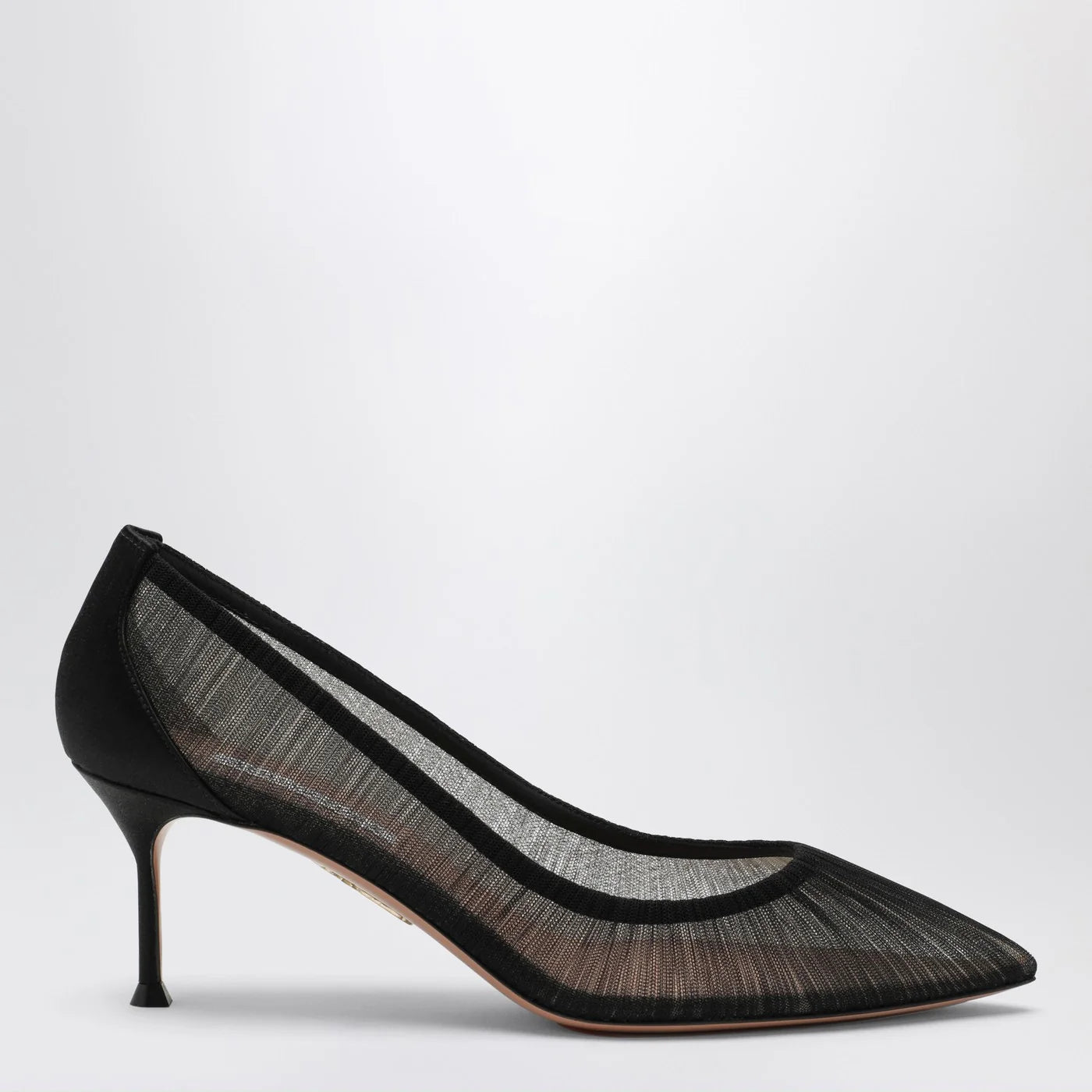 Aquazzura Voile black pumps in satin and mesh
