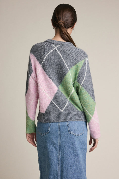 Argyle Pattern Knit Sweater