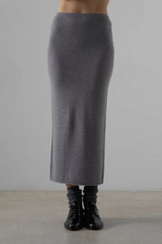 Arielle Cashmere Blend Tube Knitted Skirt (Plain)-Skirts-Leap Concept-XS-Gray-Urbanheer