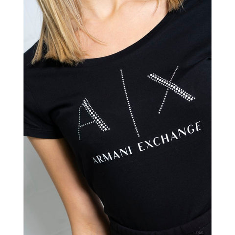 Armani Exchange Black Cotton Tops & T-Shirt-Armani Exchange-IT38|XS-Urbanheer