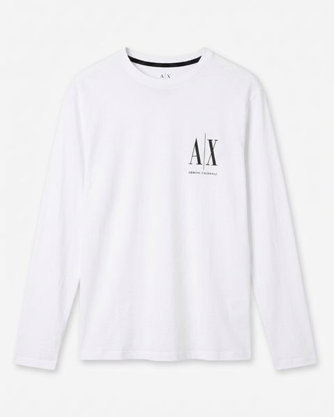 Armani Exchange Long Sleeve T-Shirt White/Black logo