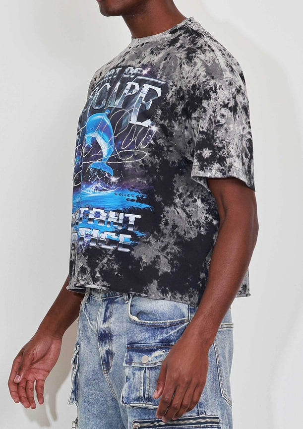 Art of Escape Dolphins Cropped Tee Black-Tee-First Row-S-Black-Urbanheer