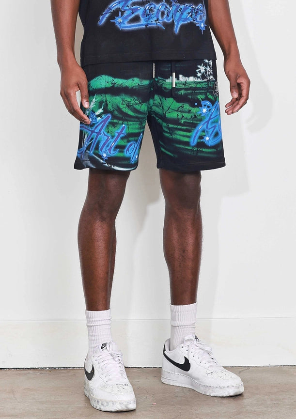 Art of Escape Wave Shorts-Shorts-First Row-S-Black-Urbanheer