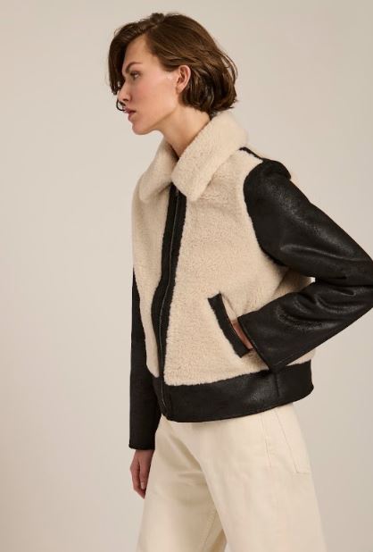 Astor Faux Shearling and Leather Jacket