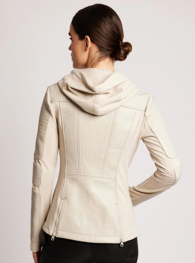 Asym Hooded Moto - Clay-Jacket-Blanc Noir-XS-Clay-Urbanheer