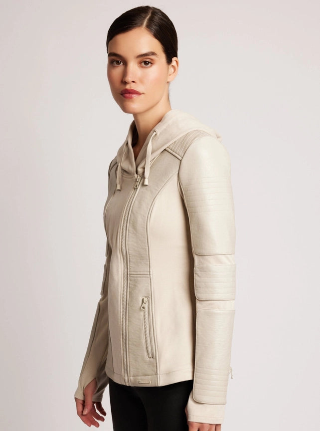 Asym Hooded Moto - Clay-Jacket-Blanc Noir-XS-Clay-Urbanheer