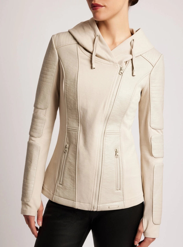 Asym Hooded Moto - Clay-Jacket-Blanc Noir-XS-Clay-Urbanheer