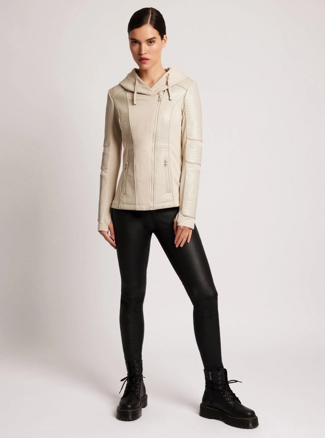 Asym Hooded Moto - Clay-Jacket-Blanc Noir-XS-Clay-Urbanheer