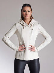 Asym Hooded Moto - White Alyssum-Jacket-Blanc Noir-XS-White Alyssum-Urbanheer