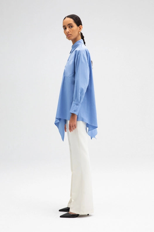Asymmetric Poplin Tunic-TUNIC-Touché-S-Blue-Urbanheer