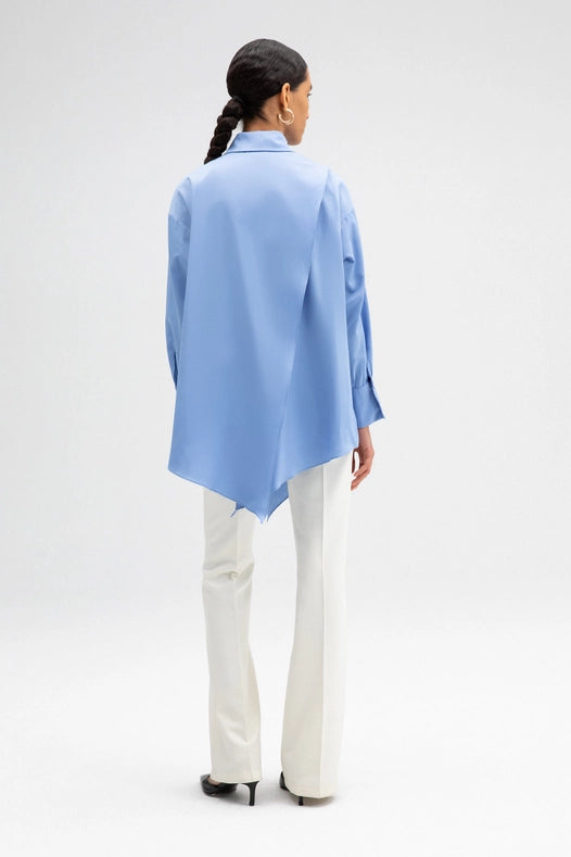 Asymmetric Poplin Tunic-TUNIC-Touché-S-Blue-Urbanheer