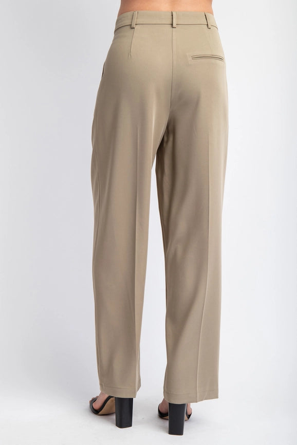 Asymmetric Wrap Front Woven Pants KHAKI TAUPE-Pants-Edit by Nine-S-Urbanheer