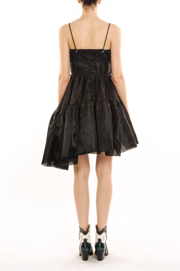 Asymmetrical Hem Adjustable Spaghetti Midi Dress-Dress-Beulah Style-S-Black-Urbanheer