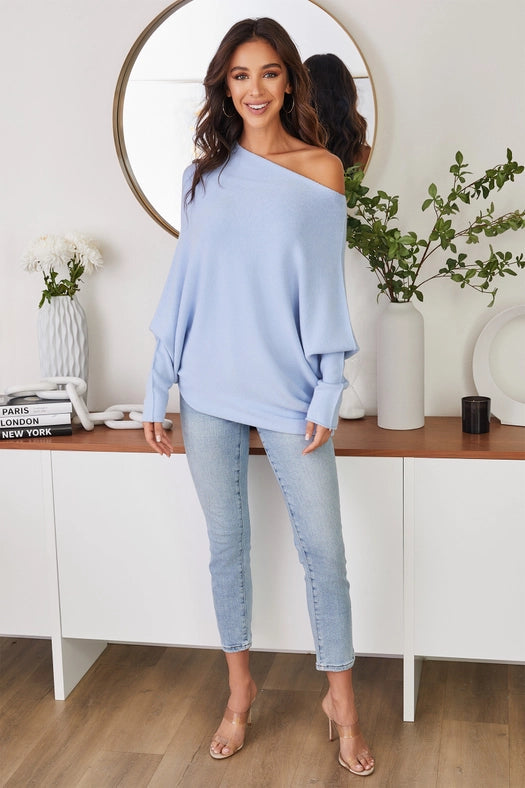 Asymmetrical Sweater SKYBLUE-Sweater-MILIO MILANO-XS/S-Urbanheer