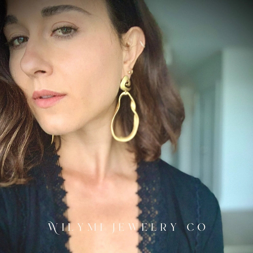 Athena Swirl Top Hoop Earrings | 24K Gf I Lightweight-Earrings-WILYMI Jewelry Co-3.5 in (8.9 cm)-Urbanheer