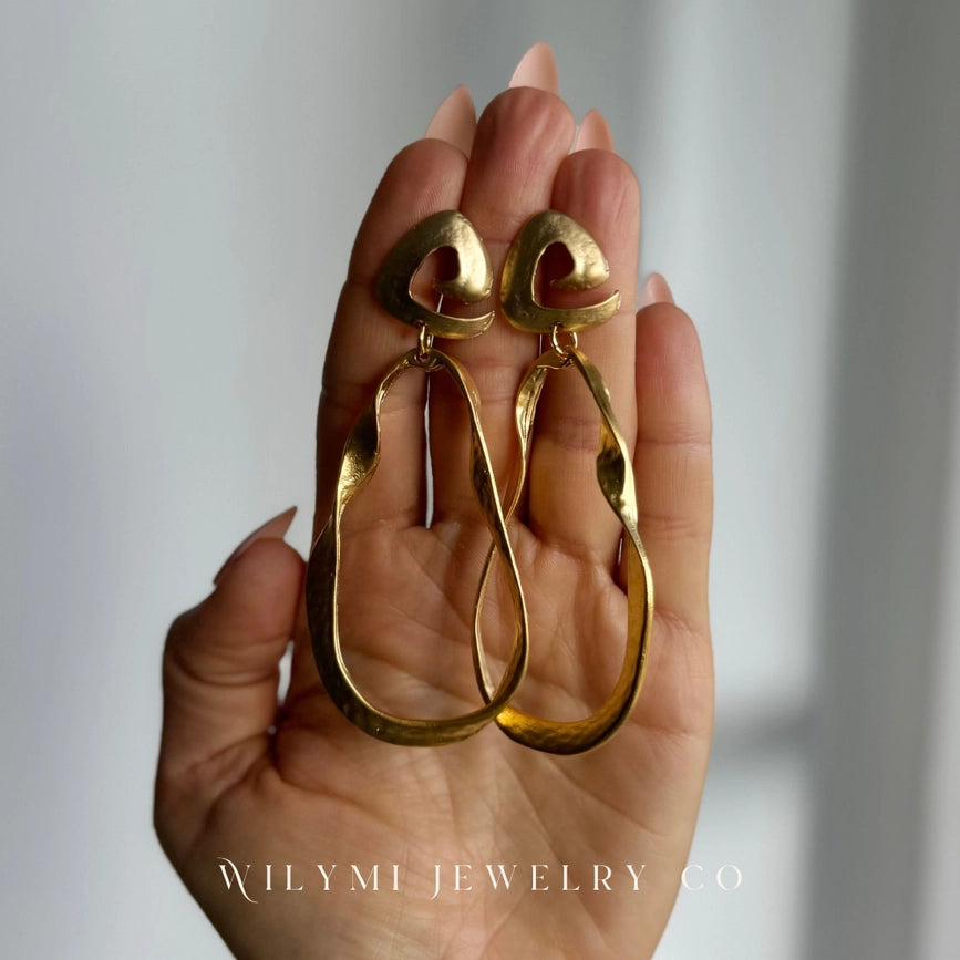 Athena Swirl Top Hoop Earrings | 24K Gf I Lightweight-Earrings-WILYMI Jewelry Co-3.5 in (8.9 cm)-Urbanheer